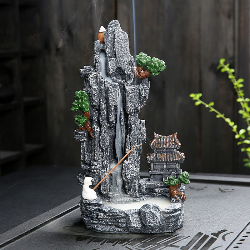 Feng Shui Backflow Incense Burner, Mountain Lakes