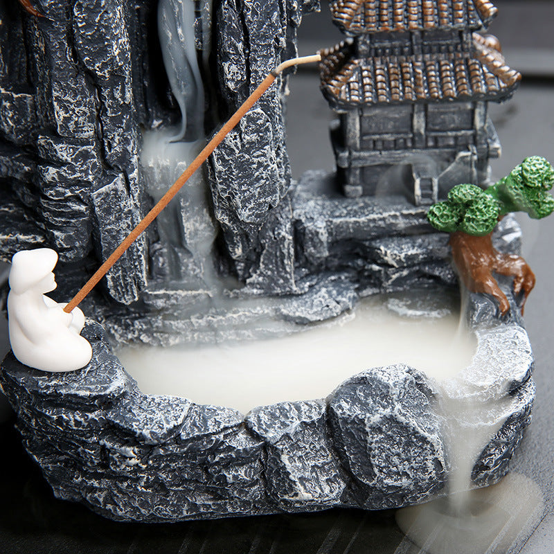 Feng Shui Backflow Incense Burner, Mountain Lakes