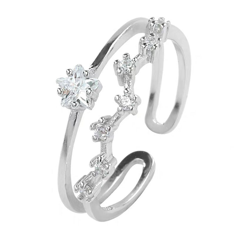 Meteor Crown Ring Female Cool Feng Shui Diamond