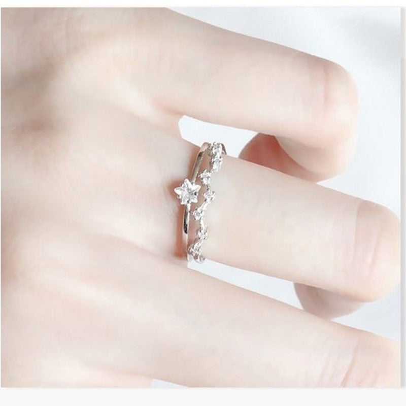 Meteor Crown Ring Female Cool Feng Shui Diamond