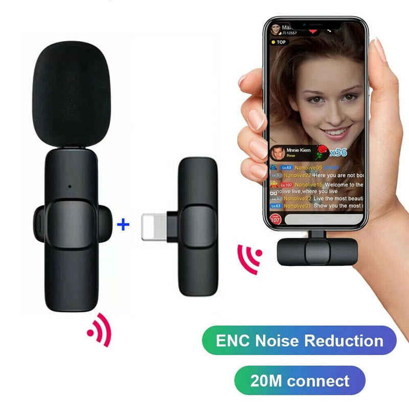 Professional Wireless Lavalier Lavalier Microphone for iPhone, IPad, Android- Condenser Recording Microphone.