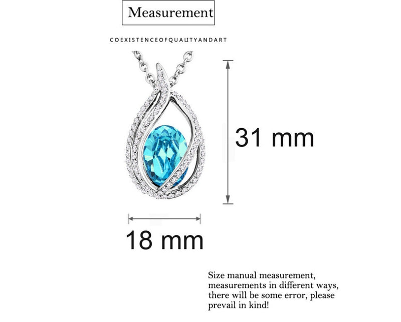 Natural Sea Blue Zirconia Crystal Pendant