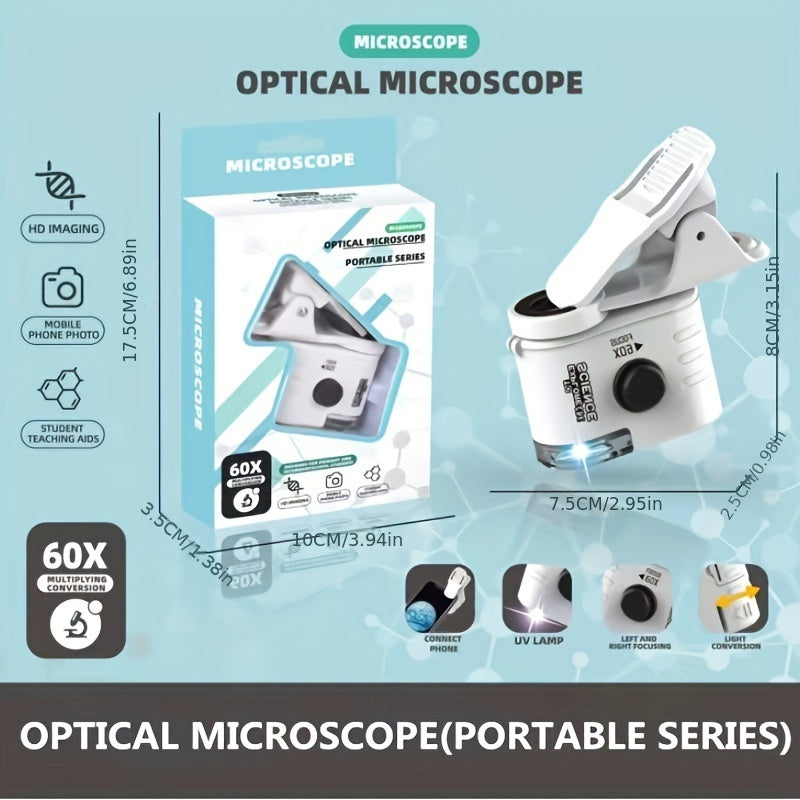 Mini microscope for cell phone, 60x pocket microscope.