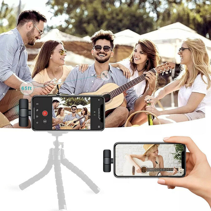 Professional Wireless Lavalier Lavalier Microphone for iPhone, IPad, Android- Condenser Recording Microphone.