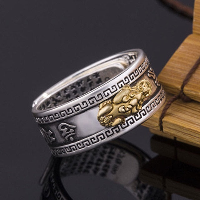 Unisex Chinese Feng Shui Pixiu Bracelet Ring