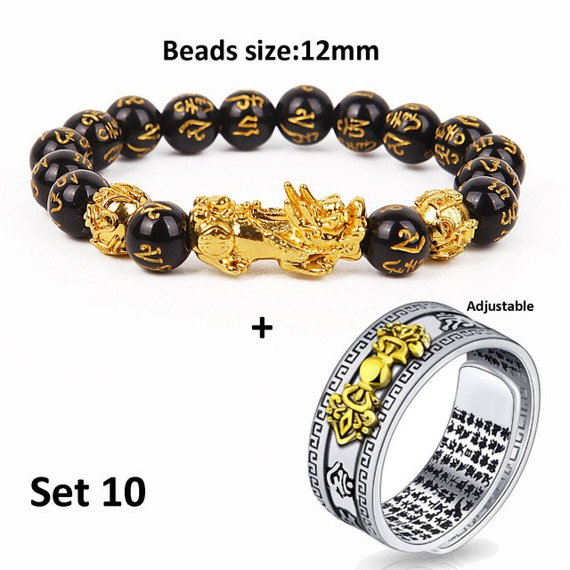 Unisex Chinese Feng Shui Pixiu Bracelet Ring