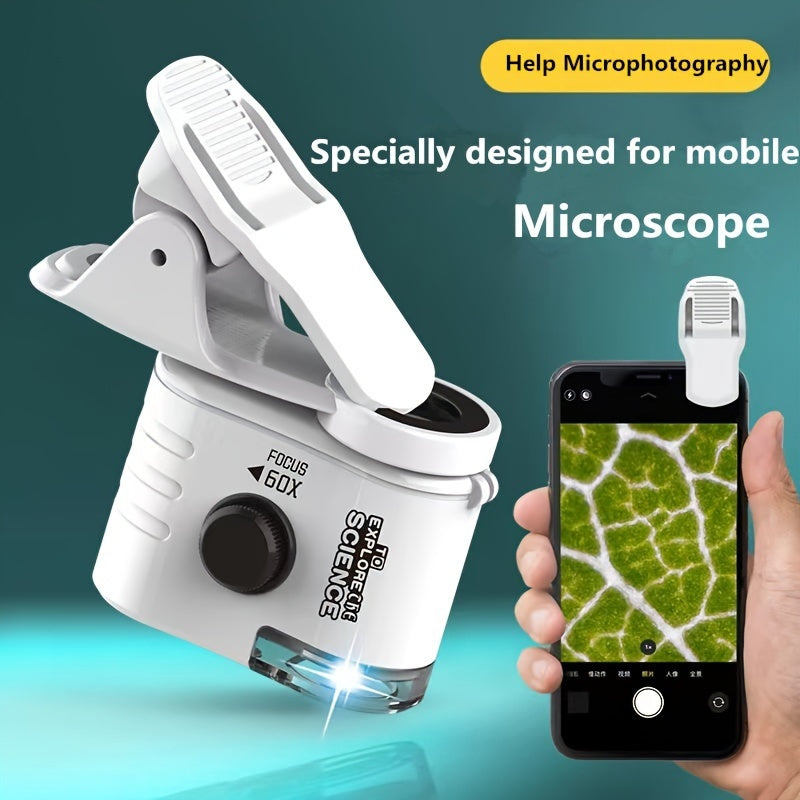 Mini microscope for cell phone, 60x pocket microscope.